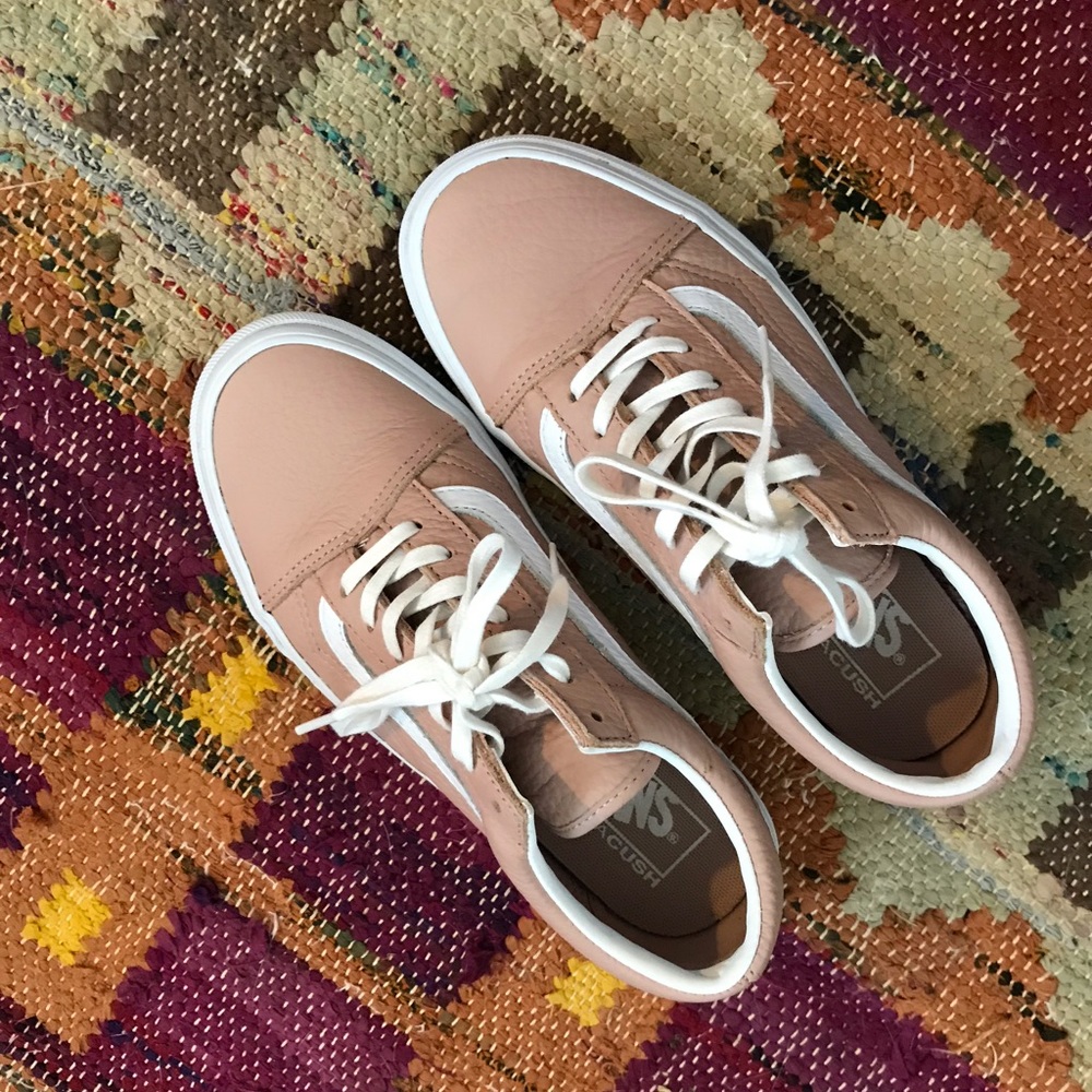 Vans x Madewell pink leather low-tops